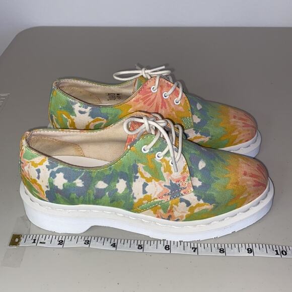 Dr. Martens 5 White Green Blue V Lester MTD Oxfords Tie-Dye Canvas Upper Lace-Up - Picture 12 of 12